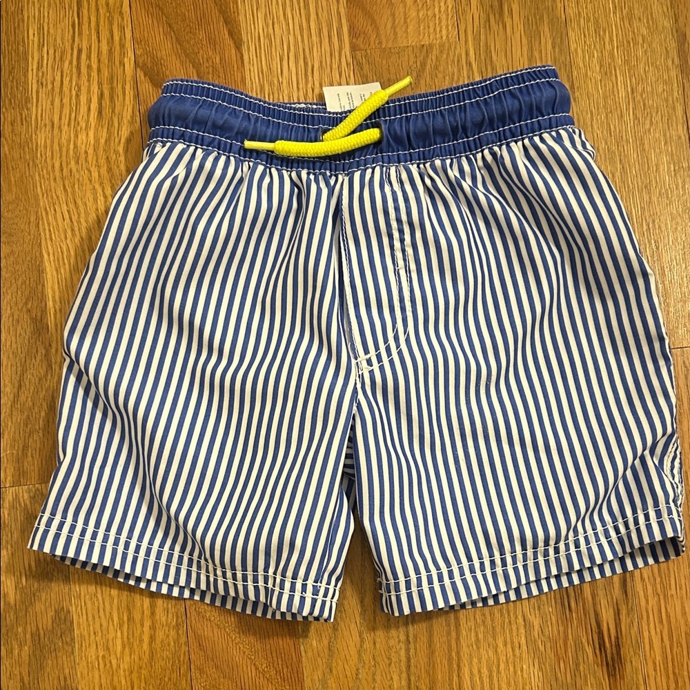 Carter's Blue and White Striped Toddler Swimsuit 2T